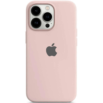 Накладка (з мікрофіброю) Silk Full Protective для iPhone 14 Pro- пудровий