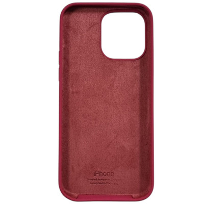Накладка (з мікрофіброю) Silk Full Protective для iPhone 14 Pro Max- червона троянда