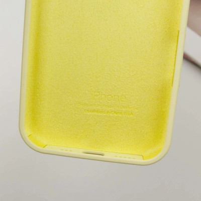Накладка (з мікрофіброю) Silk Full Protective для iPhone 13- світло-жовтий