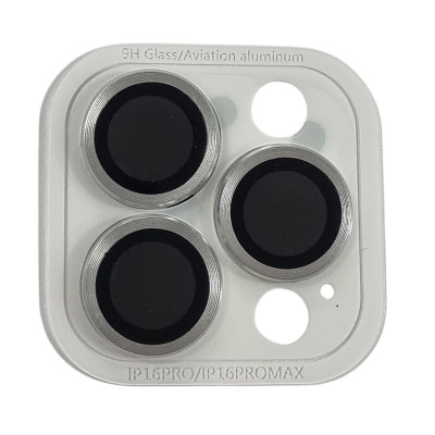 Скло захисне Metal Classic на камеру для iPhone 16 Pro Max / 16 Pro- срібло