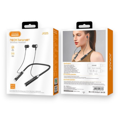 Bluetooth навушники Jokade JI025 SHULE (кріплення на шию)- чорний Bluetooth навушники Jokade JI025 SHULE (кріплення на шию)- чорний