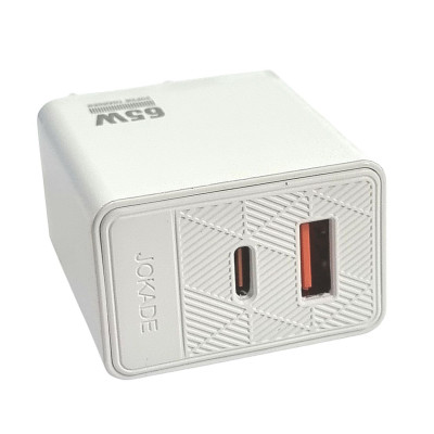 Мережевий зарядний пристрій Jokade JB089 MINGXIA 65W (USB-A+USB-C)- білий