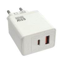 Мережевий зарядний пристрій Jokade JB089 MINGXIA 65W (USB-A+USB-C)- білий