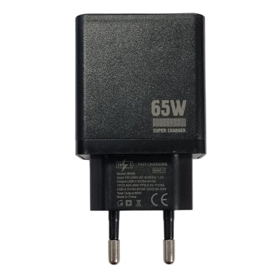 Мережевий зарядний пристрій Jokade JB089 MINGXIA 65W (USB-A+USB-C)- чорний