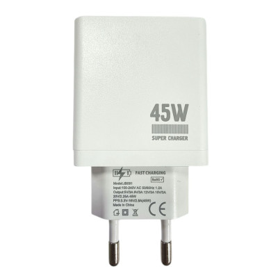 Мережевий зарядний пристрій Jokade JB091 KANGNA PD45W (USB-C)- білий
