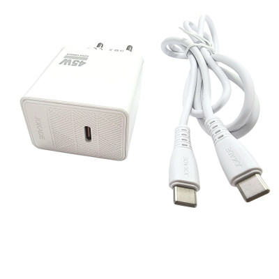 Мережевий зарядний пристрій Jokade JB092 QIAOSEN PD45W (USB-C)+ кабель Type-C to Type-C- білий Мережевий зарядний пристрій Jokade JB092 QIAOSEN PD45W (USB-C)+ кабель Type-C to Type-C- білий