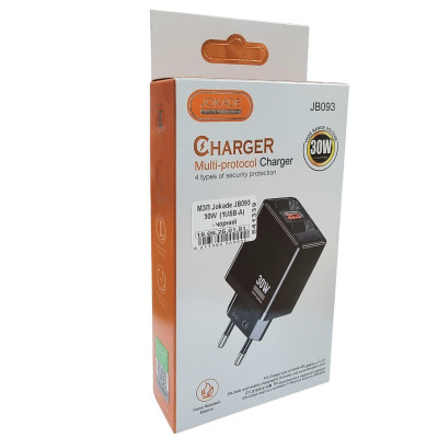 Мережевий зарядний пристрій Jokade JB093 JIAYI 30W Multi-protocol Charger (1USB-A)- чорний