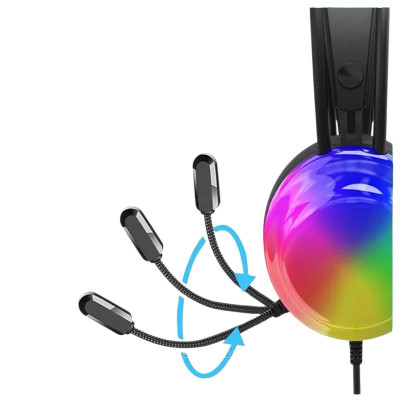 Навушники накладні ігрові Jokade JD056 HUIYING RGB з мікрофоном- чорний Навушники накладні ігрові Jokade JD056 HUIYING RGB з мікрофоном- чорний