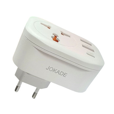 Перехідник Jokade JB074 YUETONG 3USB+BIT (European standard)- білий