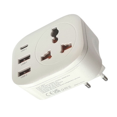 Перехідник Jokade JB074 YUETONG 3USB+BIT (European standard)- білий