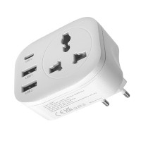 Перехідник Jokade JB074 YUETONG 3USB+BIT (European standard)- білий Перехідник Jokade JB074 YUETONG 3USB+BIT (European standard)- білий