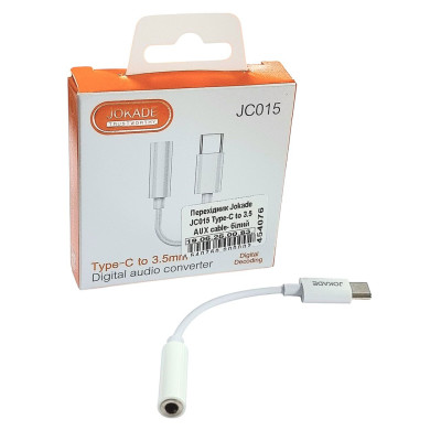 Перехідник Jokade JC015 FENGHUA Type-C to 3.5 AUX cable- білий Перехідник Jokade JC015 FENGHUA Type-C to 3.5 AUX cable- білий
