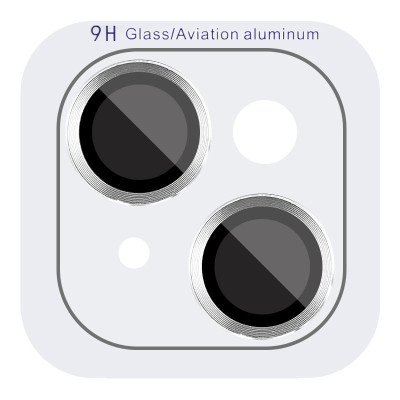 Скло захисне Metal Classic на камеру для iPhone 14 Plus / 14- срібло