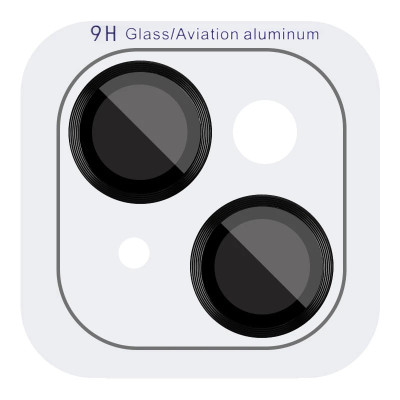 Скло захисне Metal Classic на камеру для iPhone 14 Plus / 14- чорний