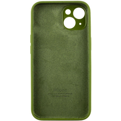 Накладка (з мікрофіброю) Silk Full Camera для iPhone 13- оливковий