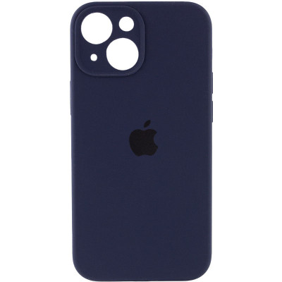 Накладка (з мікрофіброю) Silicon Case Full Camera для iPhone 13- темно-синій