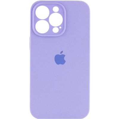 Накладка (з мікрофіброю) Silicon Case Full Camera для iPhone 15 Pro- бузковий