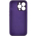 Накладка (з мікрофіброю) Silicon Case Full Camera для iPhone 15 Pro- темно-фіолетовий