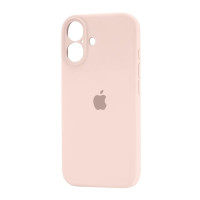 Накладка (з мікрофіброю) Silicon Case Full Camera для iPhone 16- пудровий