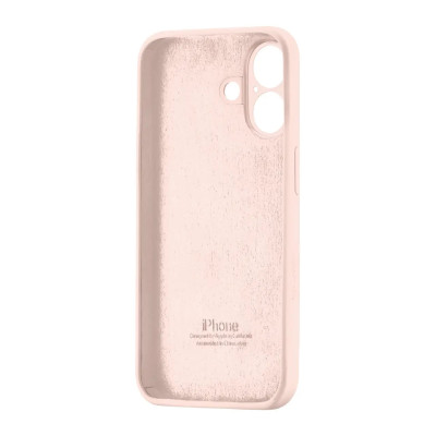 Накладка (з мікрофіброю) Silicon Case Full Camera для iPhone 16- пудровий