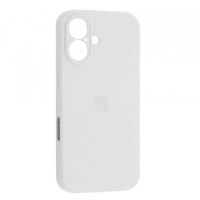 Накладка (з мікрофіброю) Silicon Case Full Camera для iPhone 16 Plus- білий