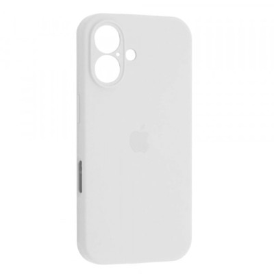Накладка (з мікрофіброю) Silicon Case Full Camera для iPhone 16 Plus- білий