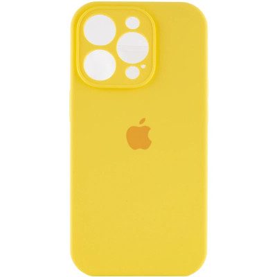 Накладка (з мікрофіброю) Silicon Case Full Camera для iPhone 16 Pro Max- жовтий