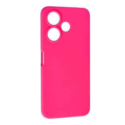 Накладка (з мікрофіброю) Soft Silk для Xiaomi Redmi 13 4G / Poco M6 4G- яскраво-рожевий