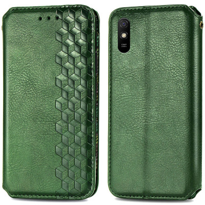 Чохол-книжка GETMAN Cubic для Xiaomi Redmi 9A- зелений Чохол-книжка GETMAN Cubic для Xiaomi Redmi 9A- зелений