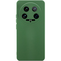 Накладка (з мікрофіброю) Silicone Cover Lakshmi Full Camera для Xiaomi 14 Ultra- темно-зелений
