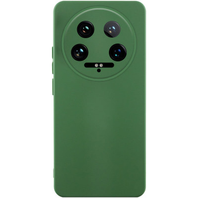 Накладка (з мікрофіброю) Silicone Cover Lakshmi Full Camera для Xiaomi 14 Ultra- темно-зелений