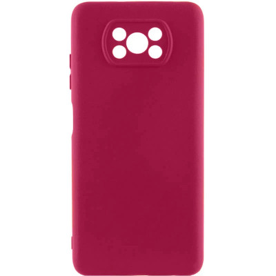 Накладка (з мікрофіброю) Silicone Cover Lakshmi Full Camera для Xiaomi Poco X3 / Poco X3 Pro- марсала