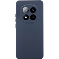 Накладка (з мікрофіброю) Silicone Cover Lakshmi Full Camera для Xiaomi Redmi Note 14 Pro Plus- темно-синій