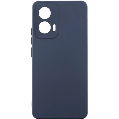 Накладка (з мікрофіброю) Silicone Cover Lakshmi Full Camera для Motorola Edge 50 Fusion- темно-синій