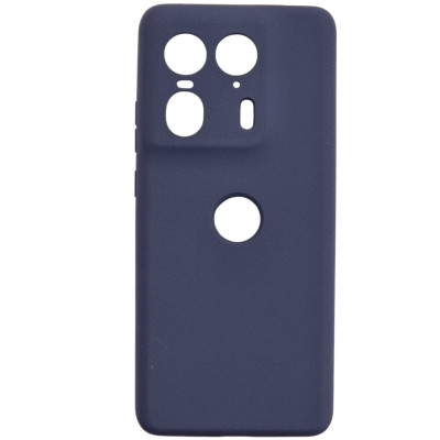 Накладка (з мікрофіброю) Silicone Cover Lakshmi Full Camera для Motorola Edge 50 Ultra- темно-синій