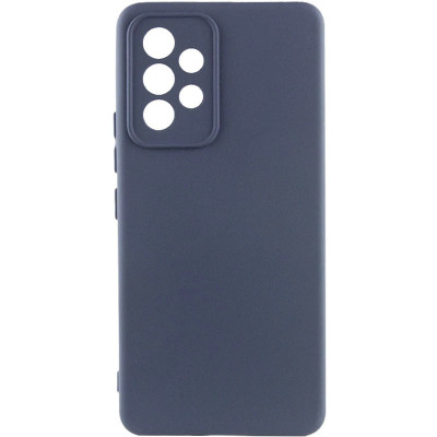 Накладка (з мікрофіброю) Silicone Cover Lakshmi Full Camera для Samsung A52 / A52s- темно-синій