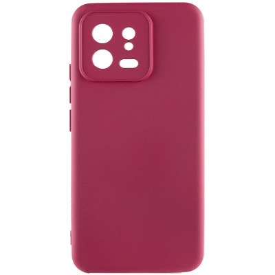 Накладка (з мікрофіброю) Silicone Cover Lakshmi Full Camera для Xiaomi 13T Pro / 13T- марсала