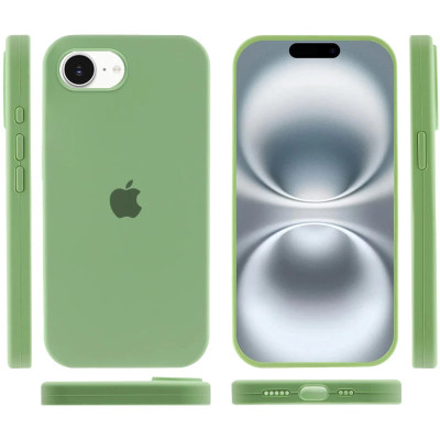Накладка (з мікрофіброю) Silk Full Protective для iPhone 16e / iPhone 17e- сосново-зелений
