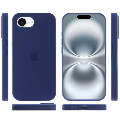 Накладка (з мікрофіброю) Silk Full Protective для iPhone 16e / iPhone 17e- синій
