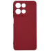 Накладка (з мікрофіброю) GETMAN Liquid Silk Full Camera для Motorola Moto G15 / Moto G15 Power / Moto G17 / Moto G17 Power- темно-червоний