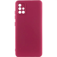Накладка (з мікрофіброю) GETMAN Liquid Silk Full Camera для Samsung A51 / A515- марсала