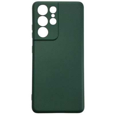 Накладка (з мікрофіброю) GETMAN Liquid Silk Full Camera для Samsung S21 Ultra- темно-зелений Накладка (з мікрофіброю) GETMAN Liquid Silk Full Camera для Samsung S21 Ultra- темно-зелений
