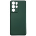 Накладка (з мікрофіброю) GETMAN Liquid Silk Full Camera для Samsung S21 Ultra- темно-зелений