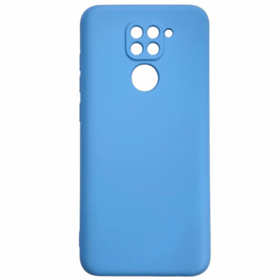 Накладка (з мікрофіброю) GETMAN Liquid Silk Full Camera для Xiaomi Redmi Note 9- блакитний Накладка (з мікрофіброю) GETMAN Liquid Silk Full Camera для Xiaomi Redmi Note 9- блакитний