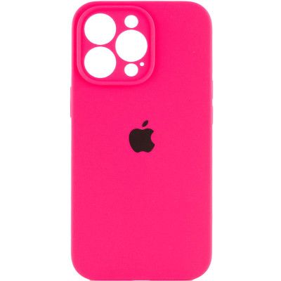 Накладка (з мікрофіброю) Silk Full Camera для iPhone 12 Pro Max- яскраво-рожевий
