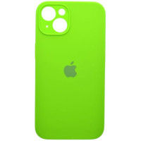 Накладка (з мікрофіброю) Silk Full Camera для iPhone 13- кислотно-зелений