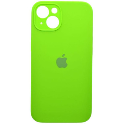 Накладка (з мікрофіброю) Silk Full Camera для iPhone 13- кислотно-зелений