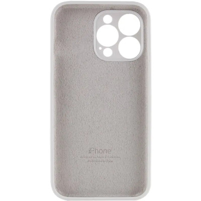 Накладка (з мікрофіброю) Silk Full Camera для iPhone 14 Pro- білий