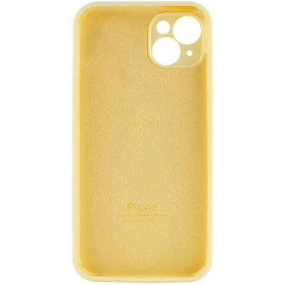 Накладка (з мікрофіброю) Silk Full Camera для iPhone 15- світло-жовтий