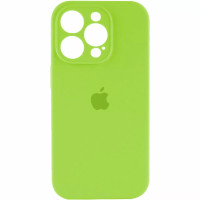 Накладка (з мікрофіброю) Silk Full Camera для iPhone 15 Pro- кислотно-зелений